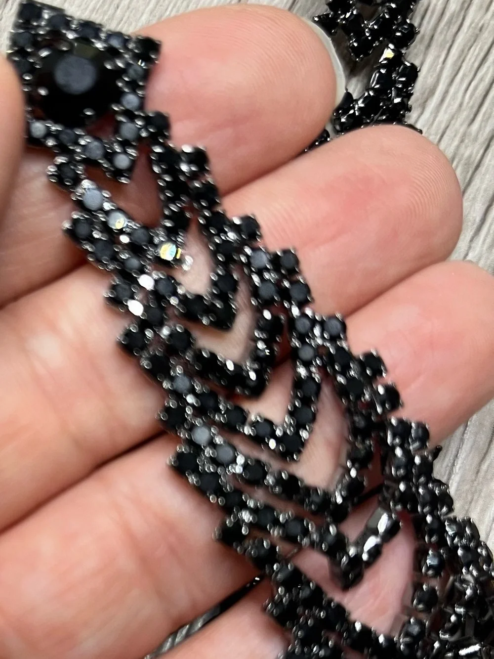 Black Crystal Drop Earrings